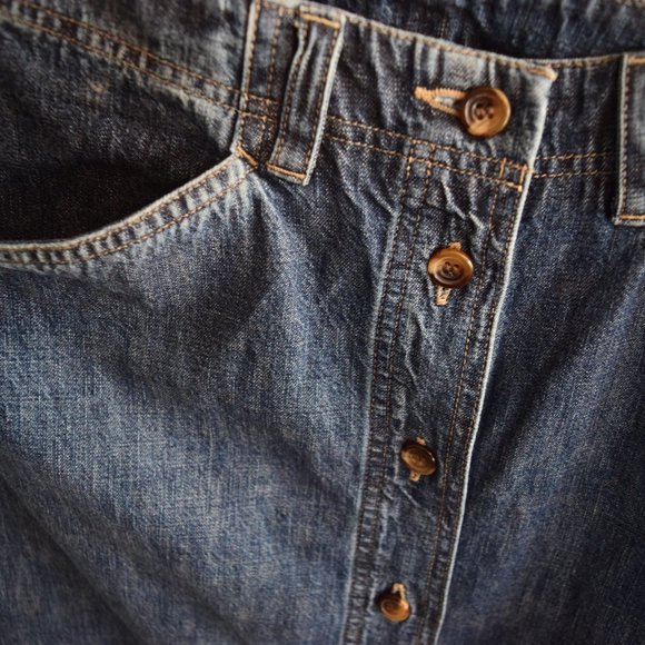 Vintage 70's Midi Denim Skirt - Picture 2 of 5